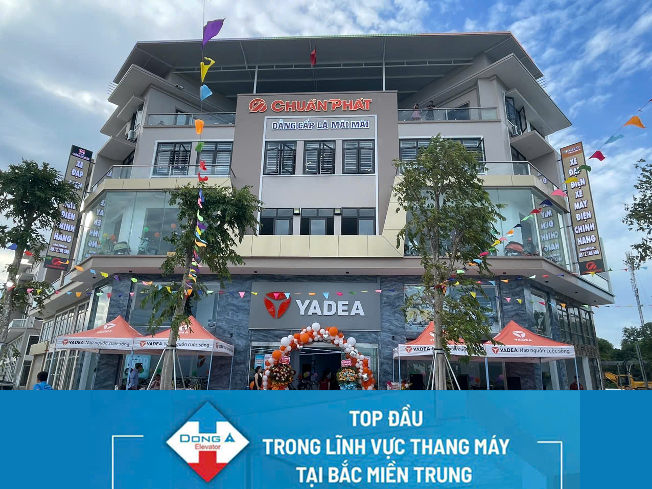 Thi công hệ thống thang máy cửa hàng Yadea