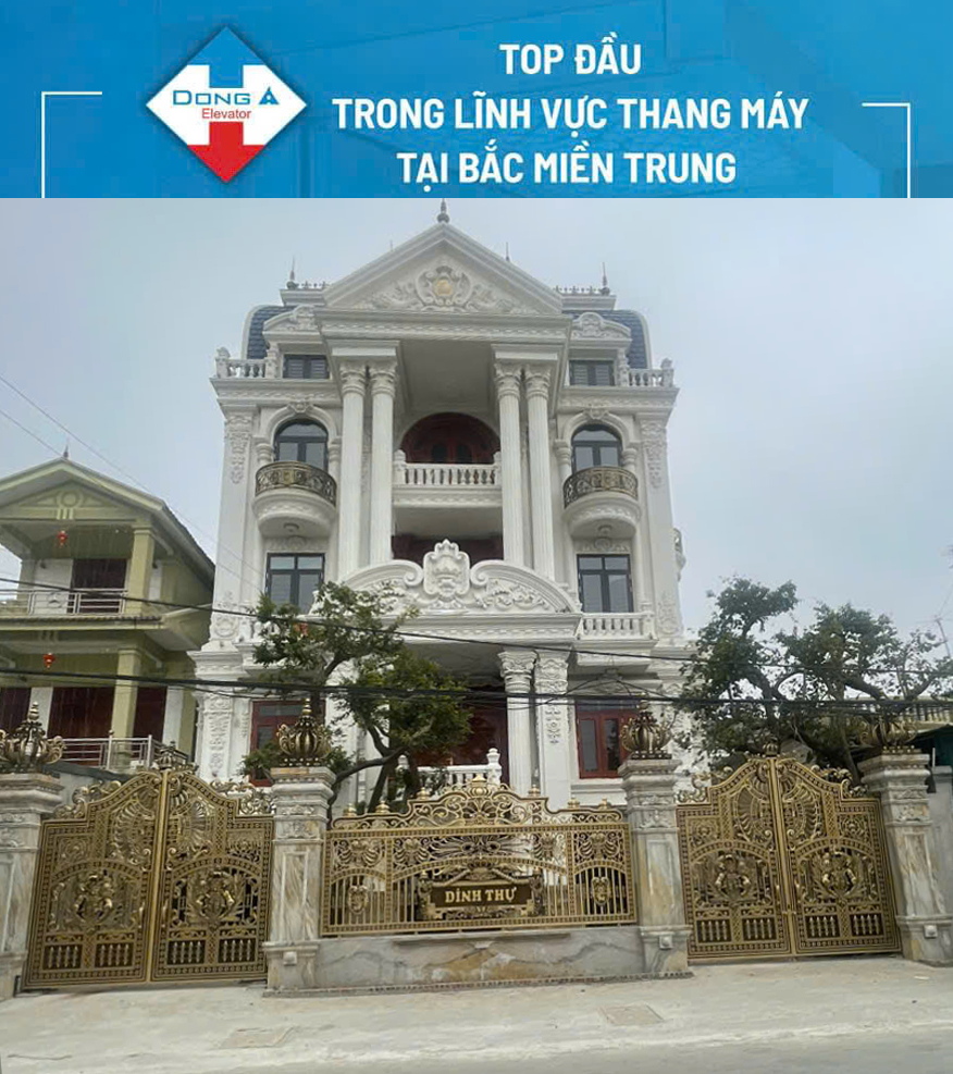 Thi công thang máy lồng kính biệt thự